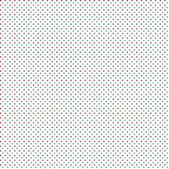 Cute simple geometric polka dot seamless pattern Small dark red and green polka dots, flat silhouette circles on white background Limited palette of three colors