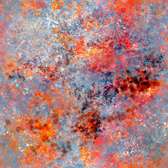 Abstract blurry painted seamless pattern in vivid autumn colors Grunge effect Grainy, spotted multicolor background