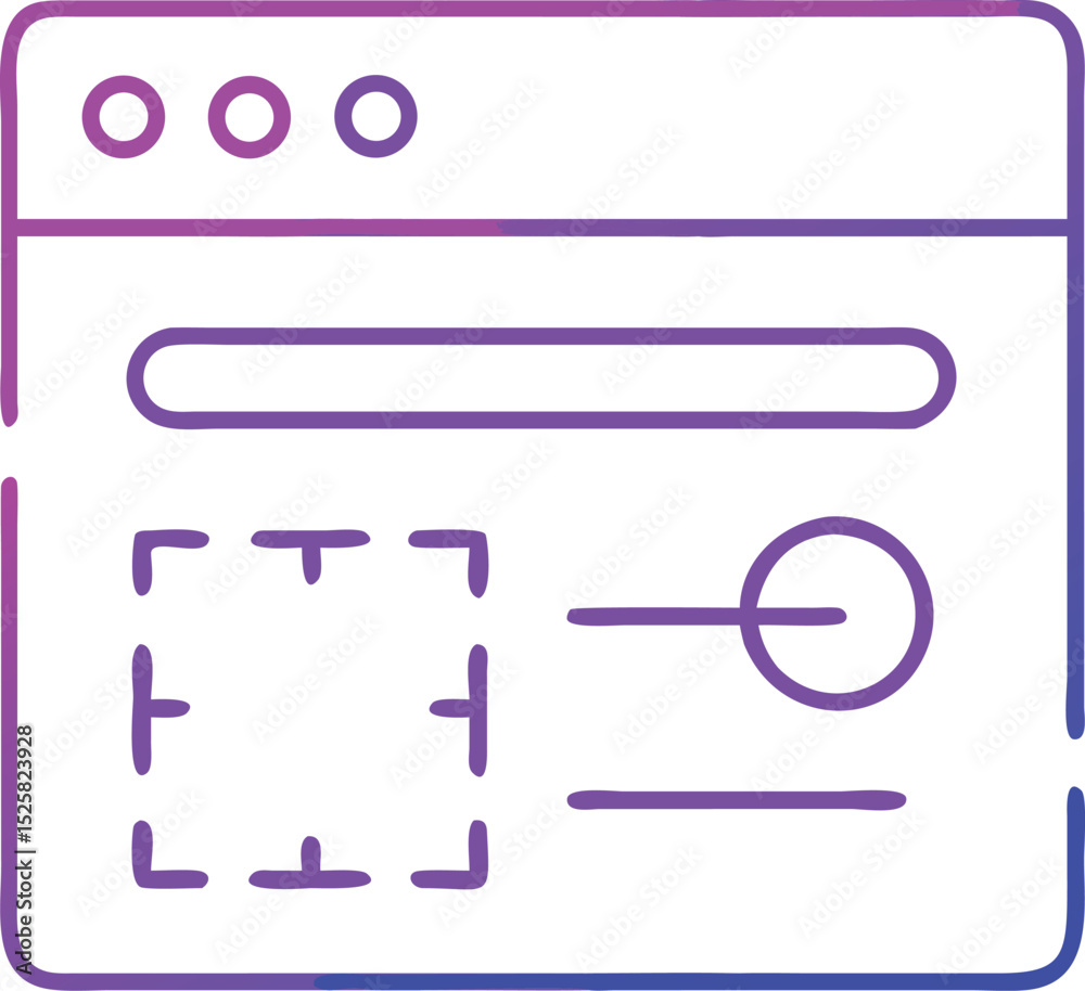 Poster neon outline design concept webpage interface elements with transparency