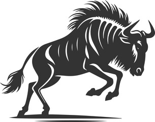 Wild animal vector silhouette of a wildebeest