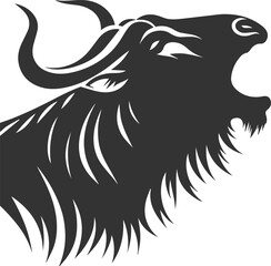Wild animal vector silhouette of a wildebeest