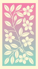 Elegant floral illustration with flowers and leaves on a gradient background