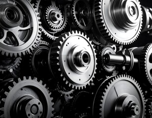 Close-up of intricate gears