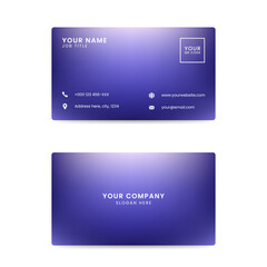Elegant Purple Gradient Business Card Template with QR Code and Contact Icons