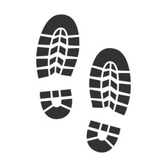 A black silhouette of some boot prints