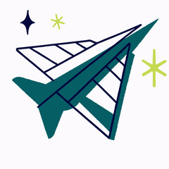 Teal and White Fighter Jet Illustration