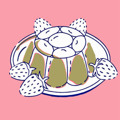 Delicious Strawberry Jelly Dessert on Plate