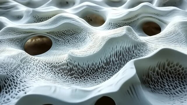 Abstract White Porous Structure - Mesmerizing Detail and Organic Design Visualization