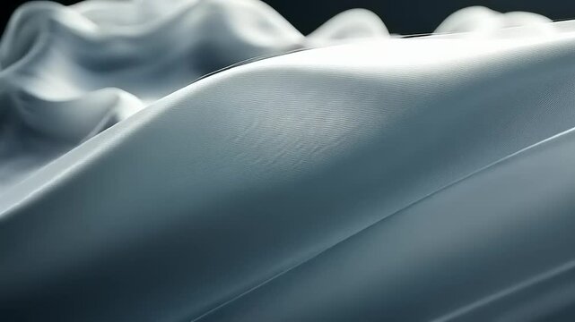 Abstract White Topography Animation: Mesmerizing Wavy Surface Motion and Geometric Beauty