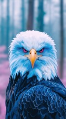 Close-up of a stylized bald eagle