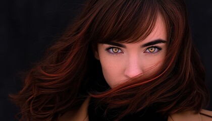 Close-up woman intense gaze