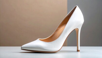 Obraz premium Elegant White High Heel Shoe Minimalist Display
