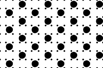 Black and White Polka Dot Seamless Pattern – Classic Vector Design for Fabric, Backgrounds, Print, Packaging, and Interior Decor