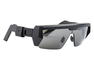 Close up of gray augmented reality glasses onwhite or transparent background.