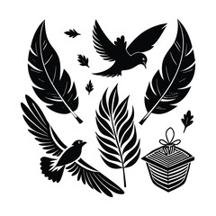 Fototapeta premium Feather birds svg