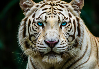 White Tiger Face Close-Up 