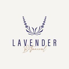 Obraz premium lavender flower design, lavender logo concept, aromatherapy plant for health and perfume, with modern simplicity as a symbol of a business product brand, also a poster or brand illustration template