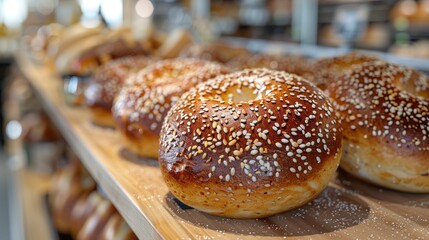 Organized Shelf Layout for Freshly Baked Bread and Pastries