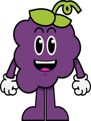 70s Retro Fruit Characters Element