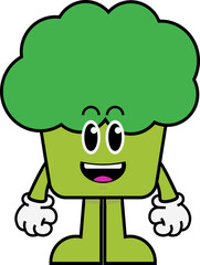 70s Retro Fruit Characters Element