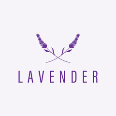 lavender flower design, lavender logo concept, aromatherapy plant for health and perfume, with modern simplicity as a symbol of a business product brand, also a poster or brand illustration template