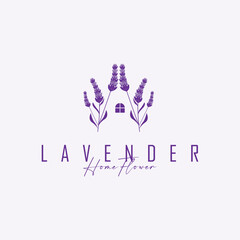 lavender flower design, lavender logo concept, aromatherapy plant for health and perfume, with modern simplicity as a symbol of a business product brand, also a poster or brand illustration template