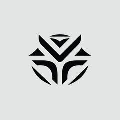 Abstract black and white geometric logo design