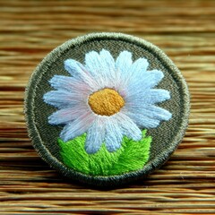 Embroidered flower patch