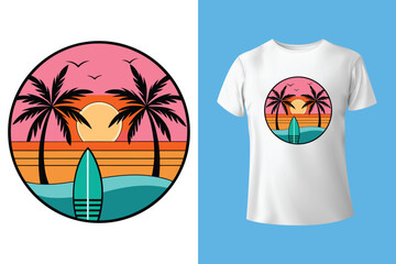 Sunset Beach Yoga T-Shirt Design – Calm Pose Silhouette with Warm Sunset Background