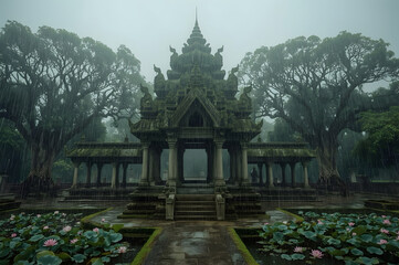 Detail image of Ancient Temple in the Rain