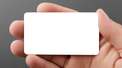 One hand presenting an empty sheet of paper, ideal for mockups, on a transparent background. 