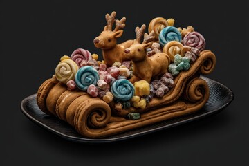 Gingerbread sleigh with candy
