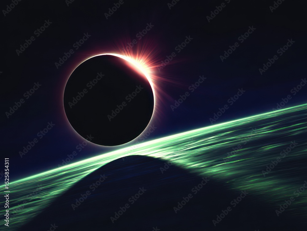 Wall mural solar eclipse viewed from space