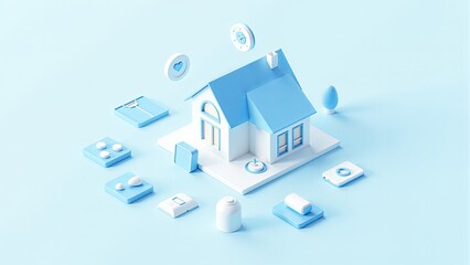 Isometric Smart Home Automation System Concept