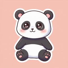 Cute Panda Bear Sticker on a Solid Background; Perfect for Adding Charm to Any Notebook or Planner