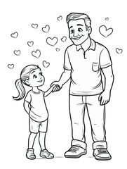 a cute dad holding hand child