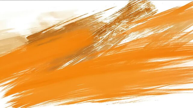 Abstract Orange Brushstrokes Painting