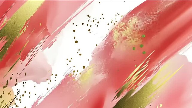Abstract Red and Gold Watercolor Painting
