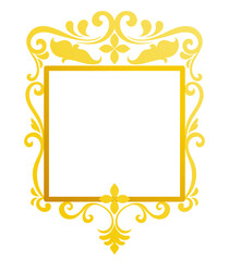 Gold vintage frame, cartoon message box