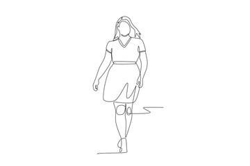 Plus size women concept one-line drawing