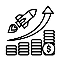 Business Growth - Financial Strategy Outline Icon