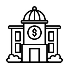 Financial Institution - Financial Strategy Outline Icon