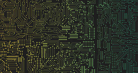 Abstract futuristic circuit board Illustration, Circuit board with various technology elements. Circuit board pattern for technology background. Vector illustration