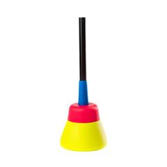 Fototapeta premium Colorful bell shaped object with black stick isolated on transparent background