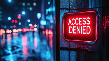 A glowing "ACCESS DENIED" warning appearing after an investor mistypes a crucial password 