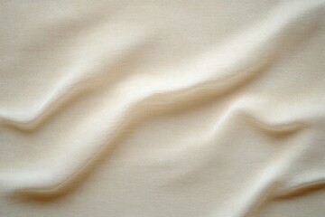 Close-up view of soft beige fabric with gentle folds and a smooth texture creating subtle shadows