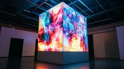 Captivating Digital Art Installation in Modern Gallery Space Display