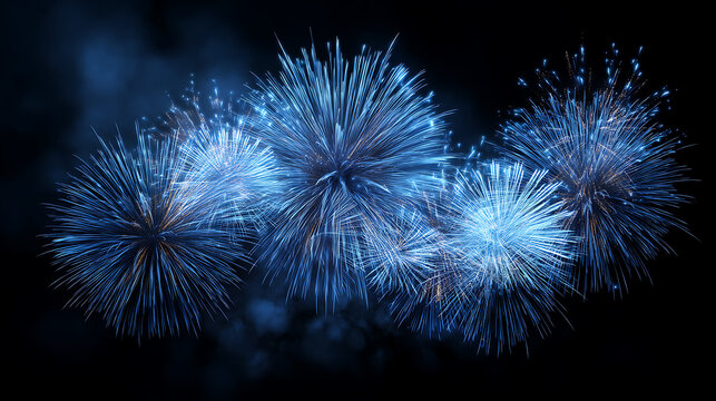 illustration of colorful fireworks celebration lighting up the dark sky
