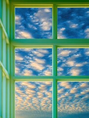 Window view of a cloudy sky
