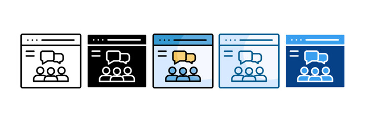 Online Community Icon Set Multiple Style Collection